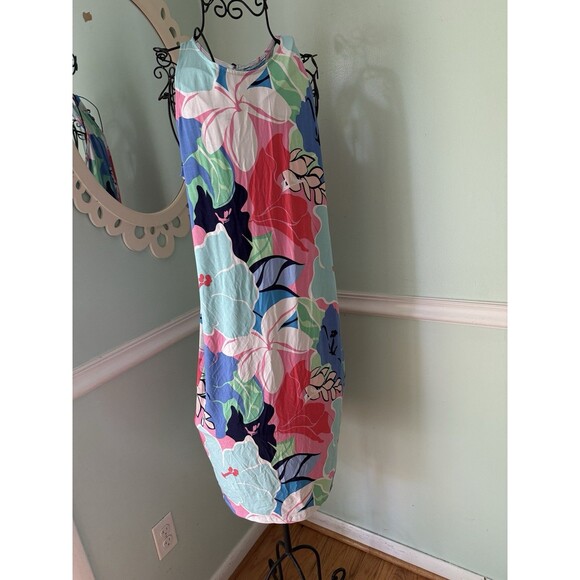 Tori Richard Come Closer Tropical Karley Floral Multi Midi Dress L NEW - Picture 2 of 8